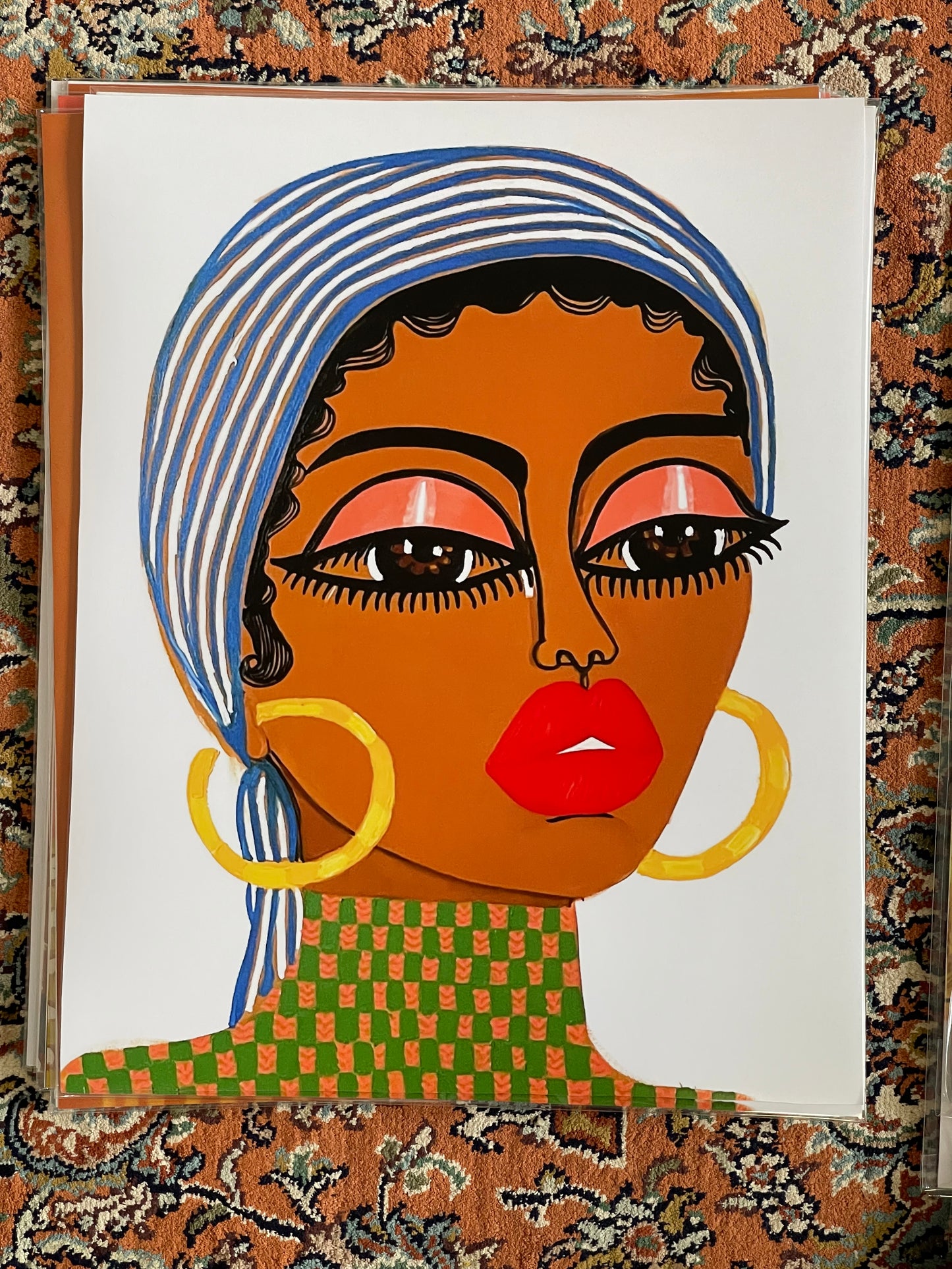 11x14 reproduction- striped scarf