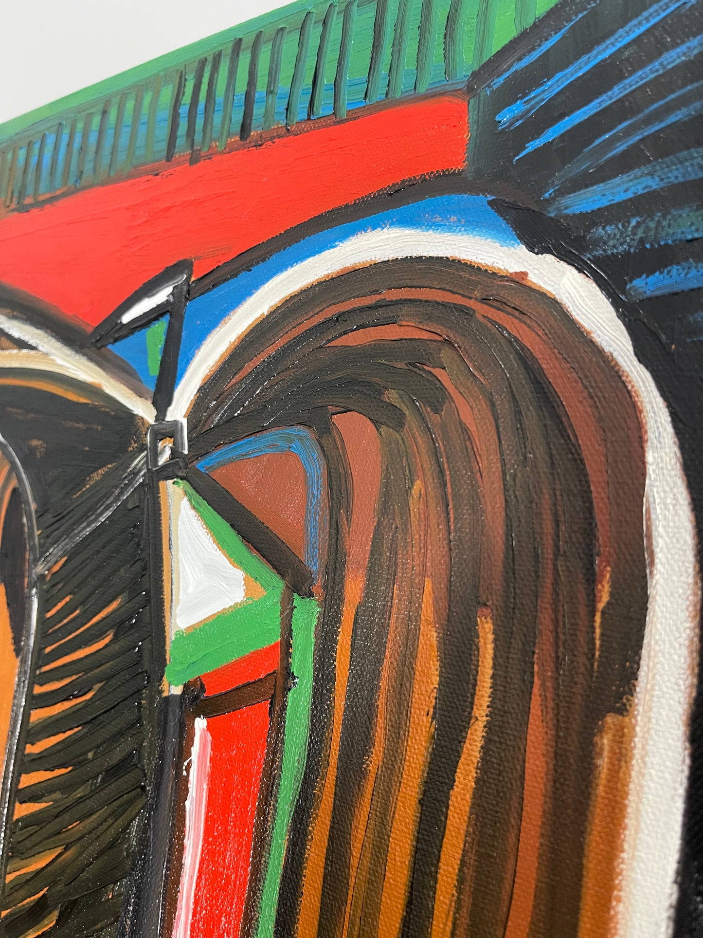 1 a a 40in x 30in large oil painting on canvas title “Determination”