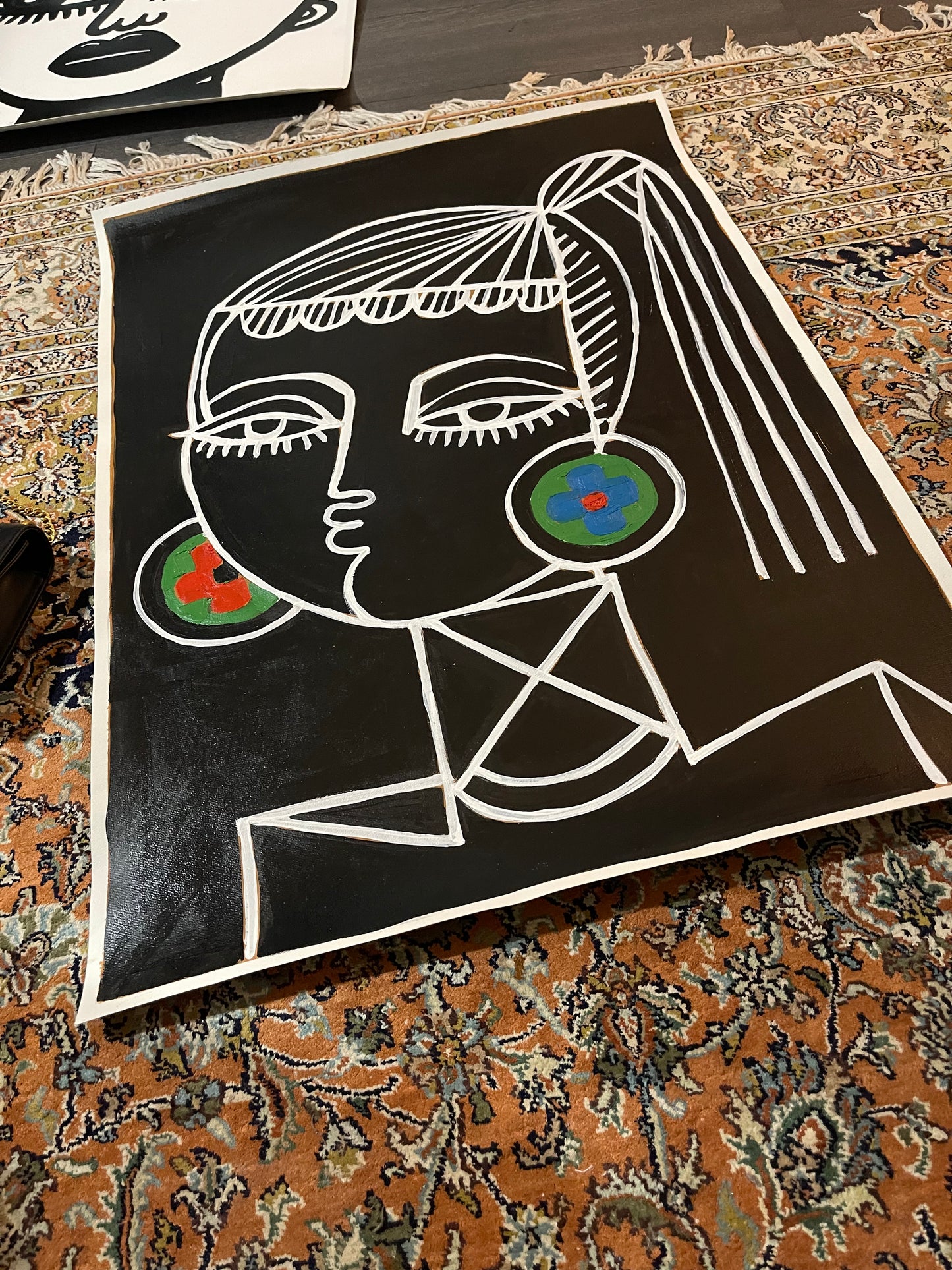 1 a a original painting on German etching paper titled “Paris night”