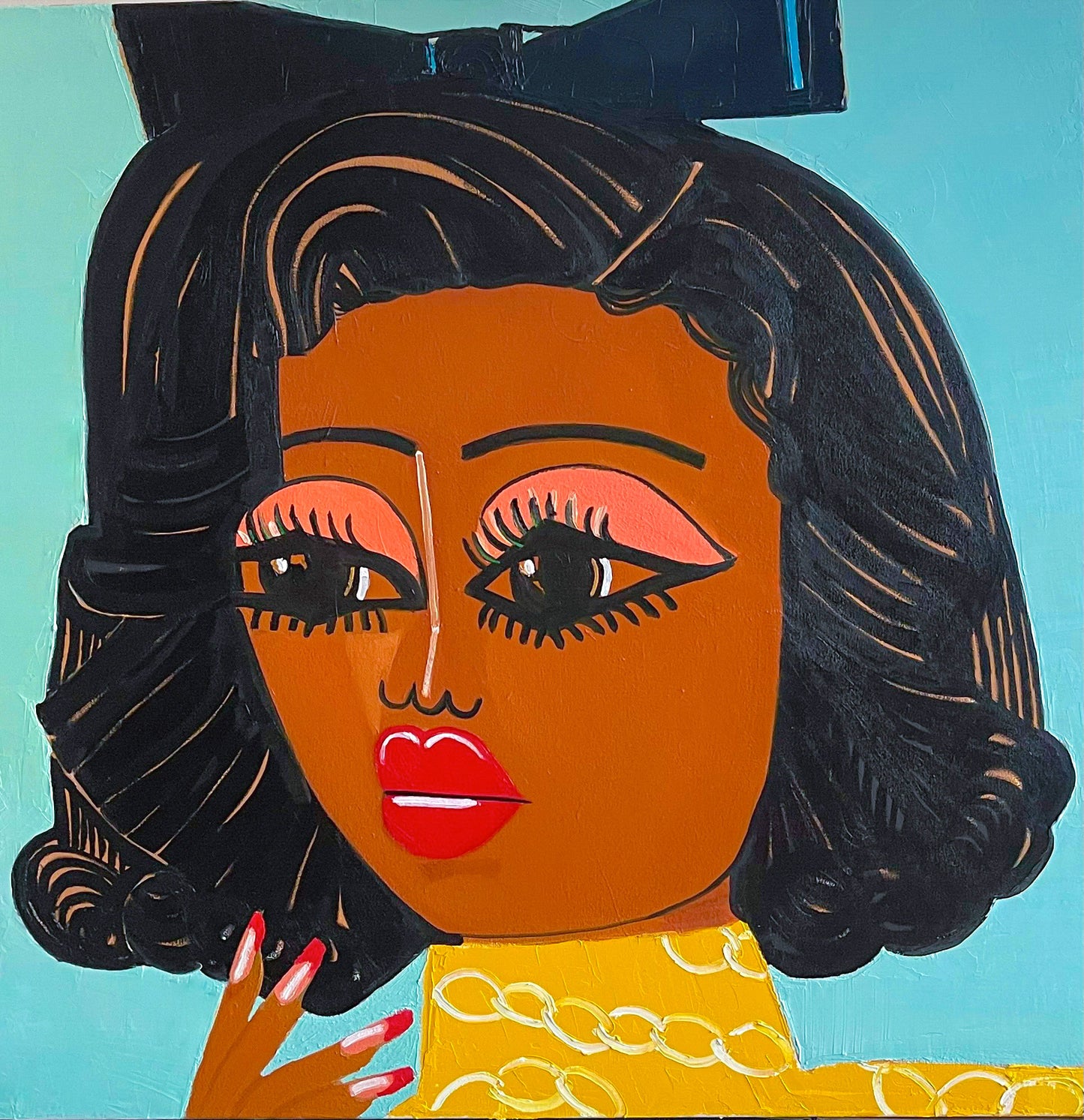 1 aLarge scale oil painting: title “Joy”