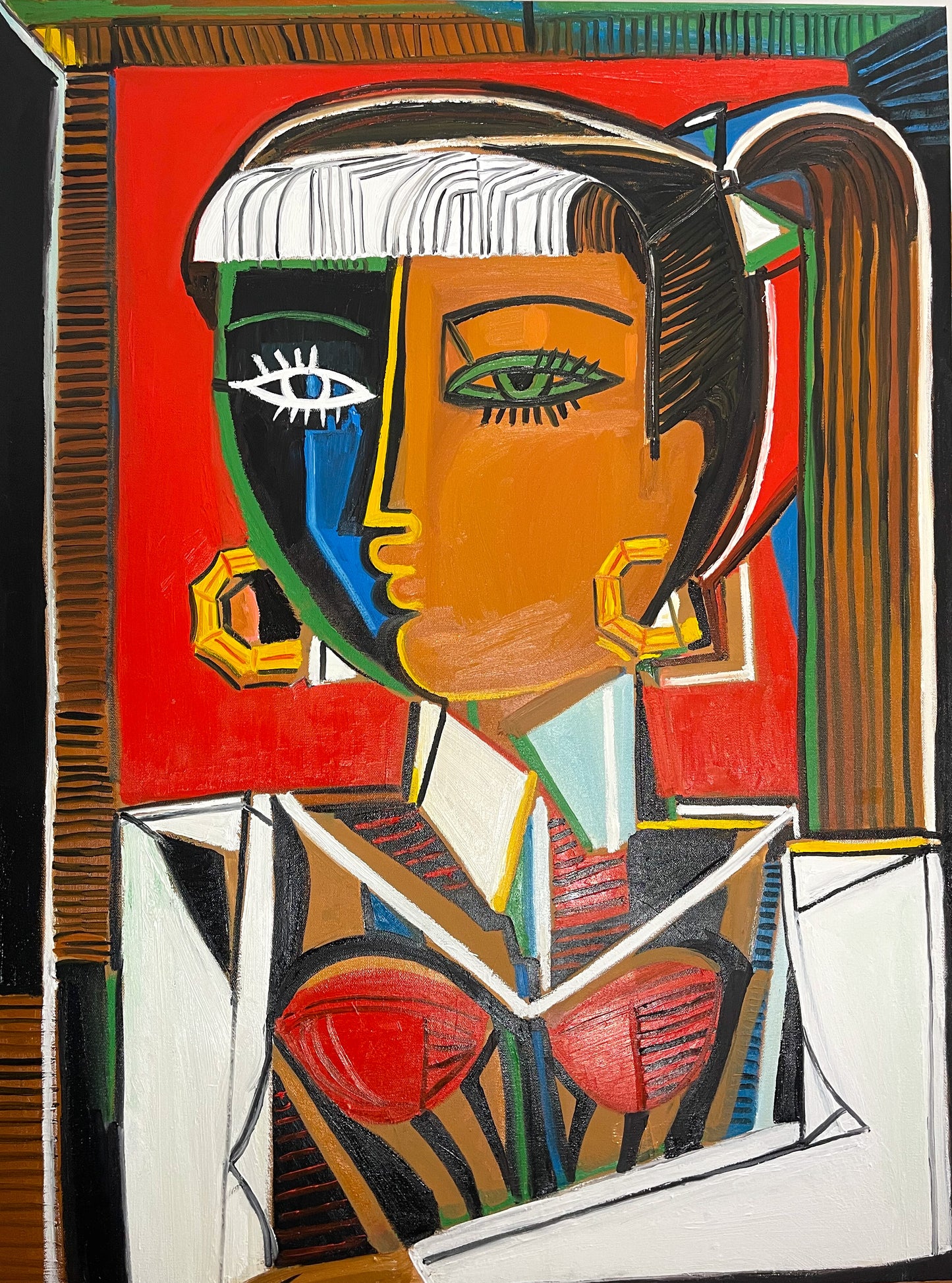 1 a a 40in x 30in large oil painting on canvas title “Determination”