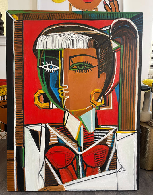 1 a a 40in x 30in large oil painting on canvas title “Determination”