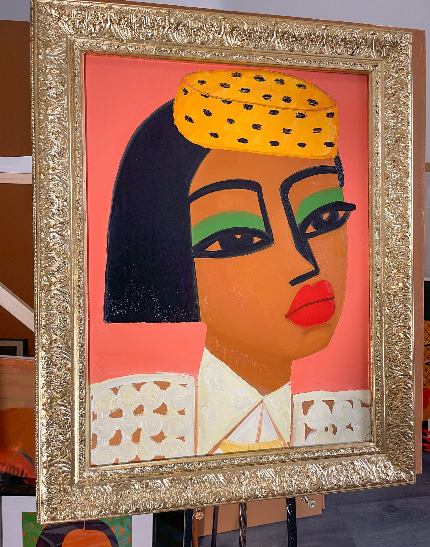 1 a a 30in x 24in framed original oil painting tile “Photo”