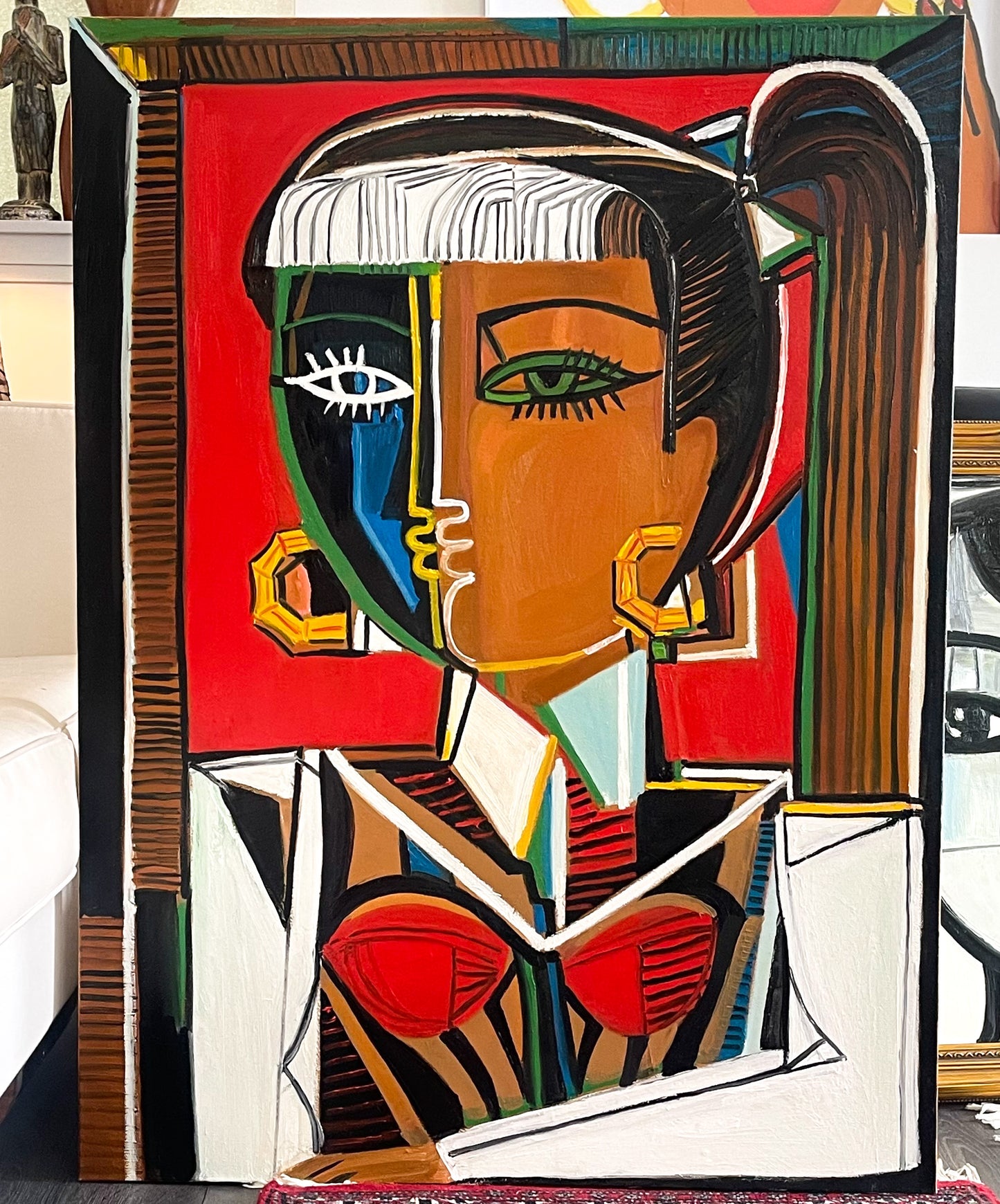1 a a 40in x 30in large oil painting on canvas title “Determination”
