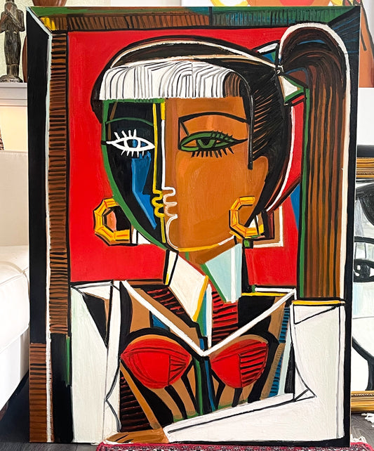 1 a a 40in x 30in large oil painting on canvas title “Determination”