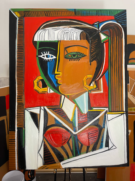 1 a a 40in x 30in large oil painting on canvas title “Determination”