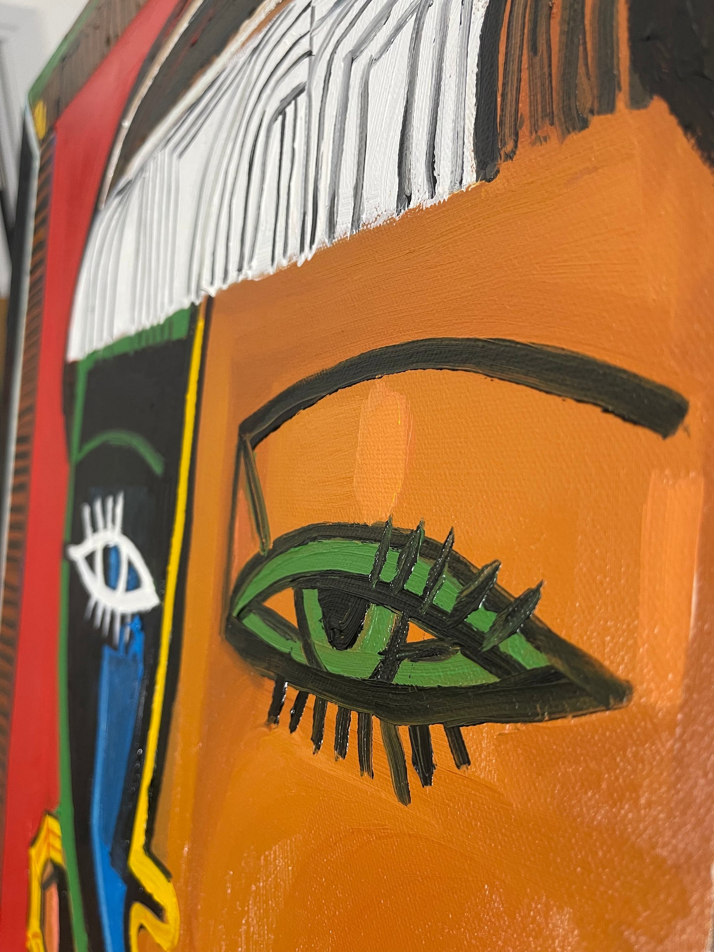 1 a a 40in x 30in large oil painting on canvas title “Determination”