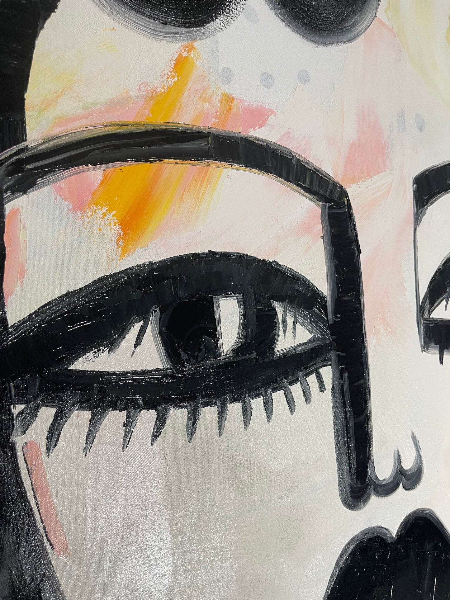 1 a a 4ft tall original oil painting on hand made canvas titled “Magazine”