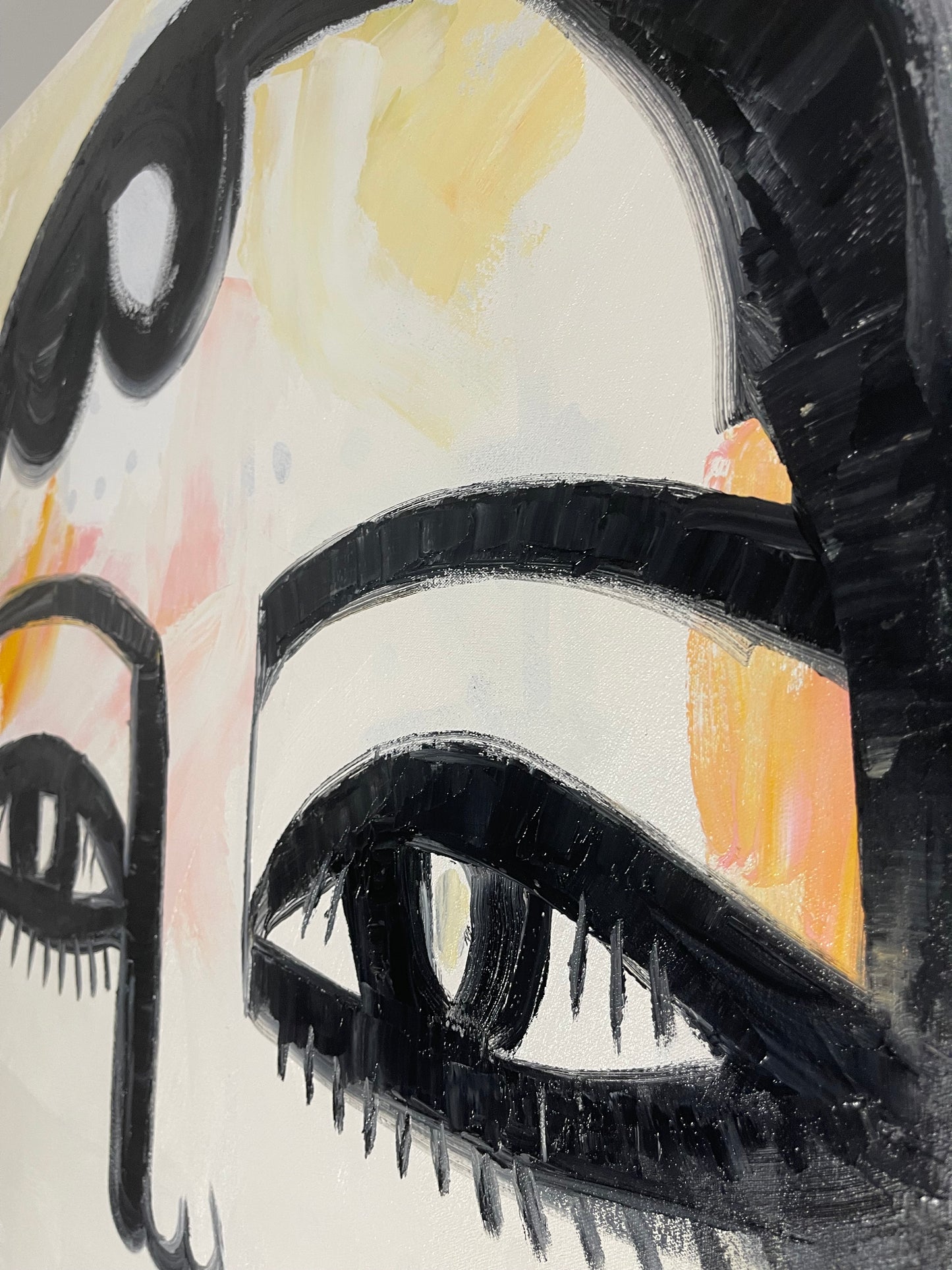 1 a a 4ft tall original oil painting on hand made canvas titled “Magazine”