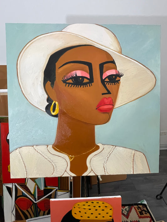 3ft x 3ft original oil painting on canvas titled “Tracy”