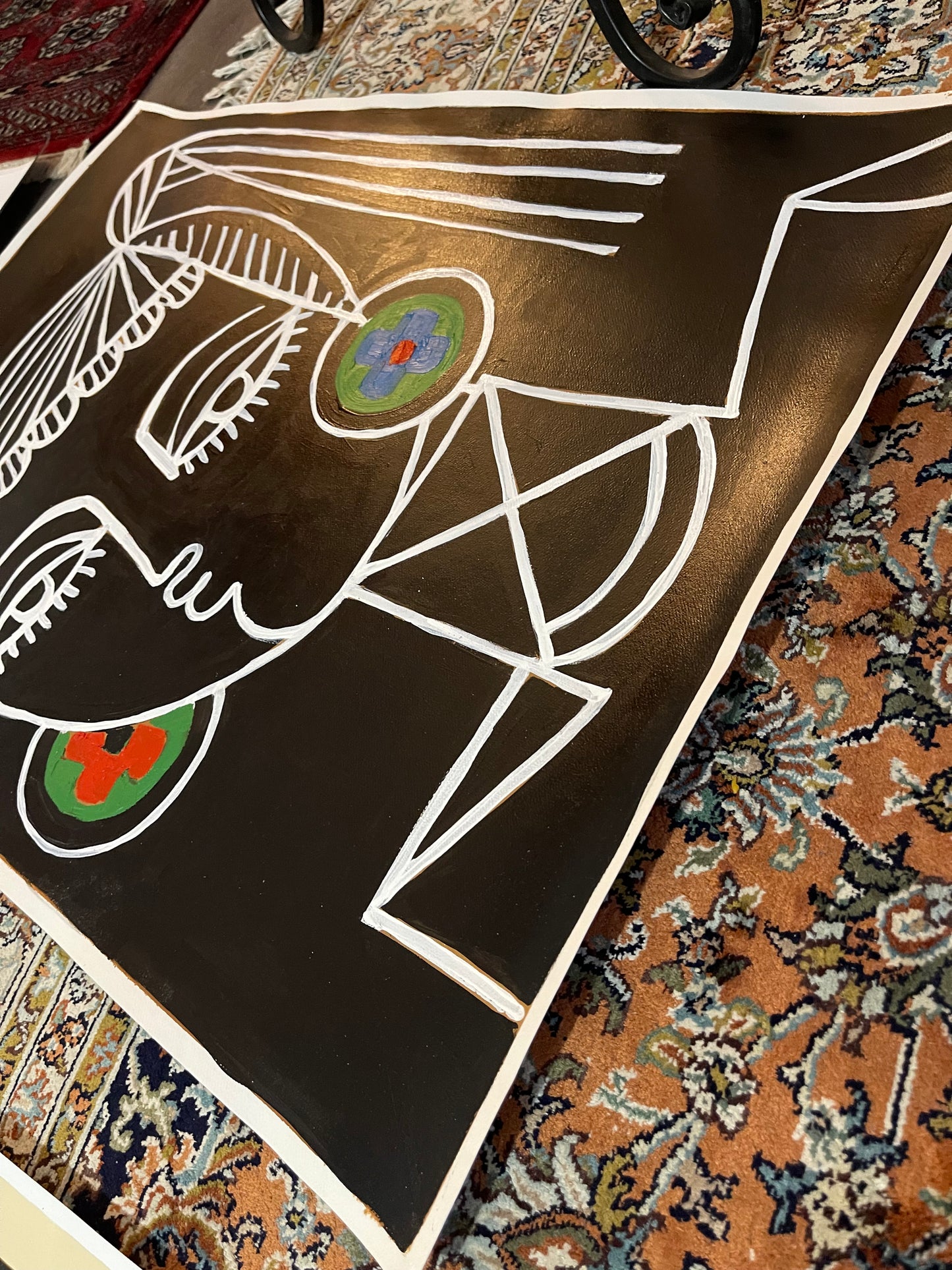 1 a a original painting on German etching paper titled “Paris night”